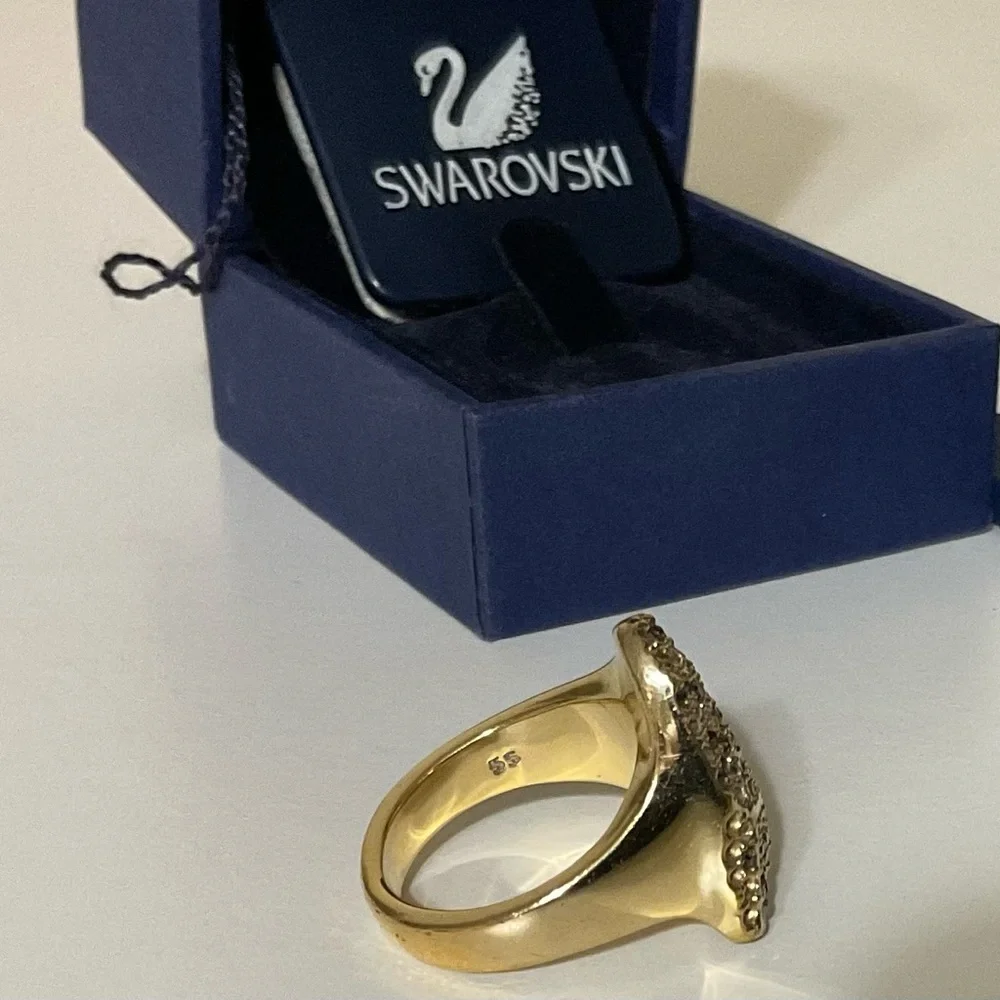 Gold Plated Swarovski Pave Crystal Ring